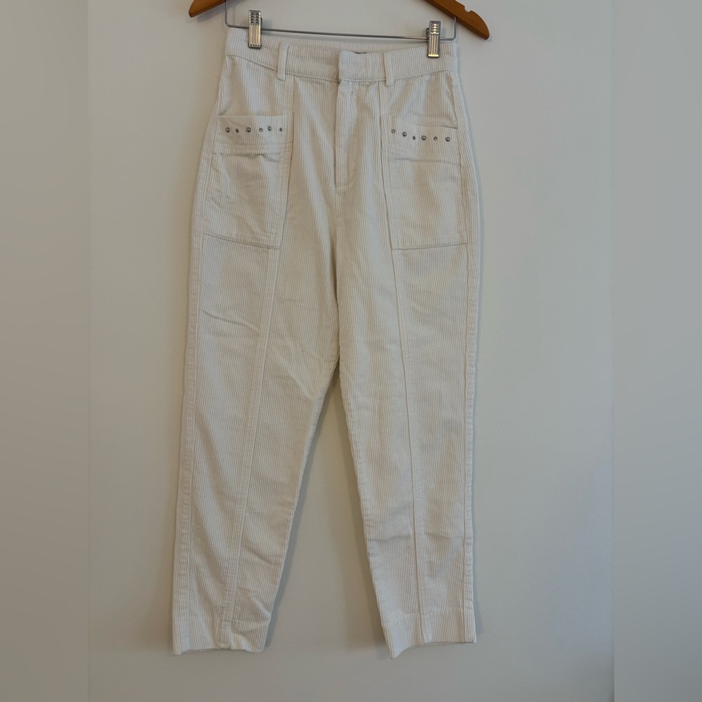 Maje Cream Corduroy Pants